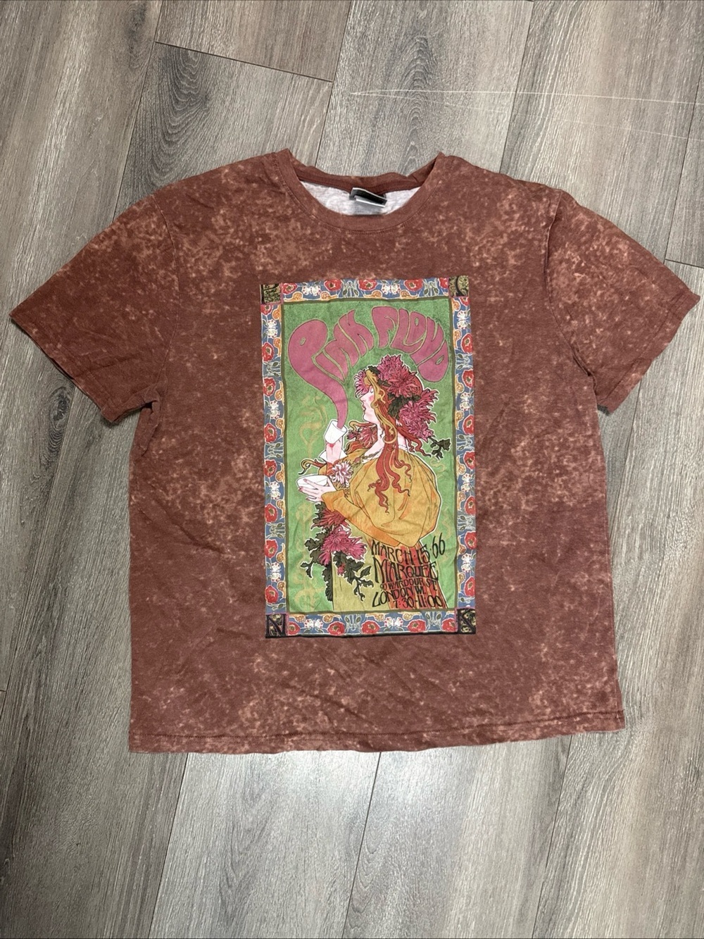 Pink Floyd dusty rose brown Branded graphic Tee XL